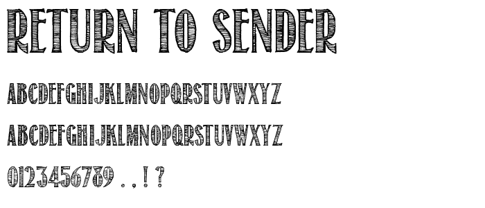 Return To Sender font